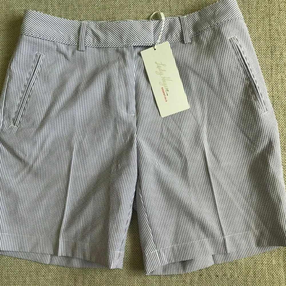 Lady‎ Hagen Seersucker Shorts Purple Royal Sz 2 NWT